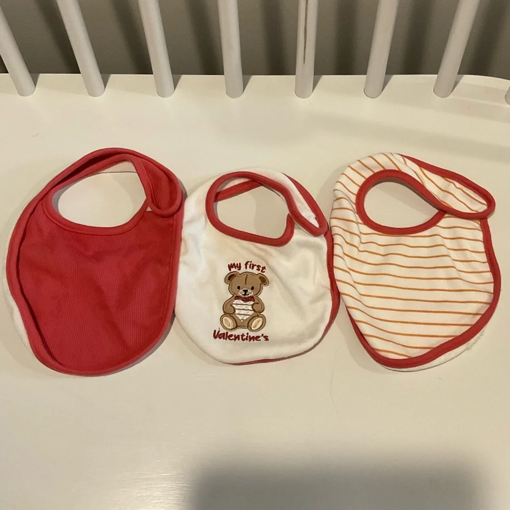 Chick Pea Baby Valentine’s Day Bib Trio